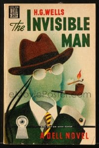 8x311 INVISIBLE MAN paperback book 1949 H.G. Wells sci-fi novel with map on the back cover!