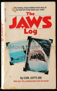8x313 JAWS paperback book 1975 behind the scenes with over 50 candid photos from the movie!
