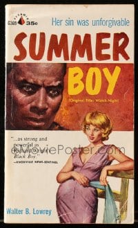 8x331 WATCH NIGHT paperback book 1958 Summer Boy, white woman accuses a black man of rape!