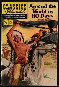 8x346 AROUND THE WORLD IN 80 DAYS comic book March 1950 Jules Verne story in Classics Illustrated!
