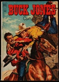 8x363 BUCK JONES #8 comic book 1952 great cover art of him getting the drop on a bad guy!