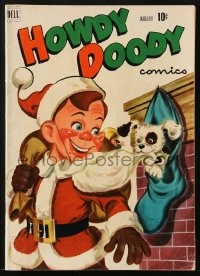 8x436 HOWDY DOODY SHOW #13 comic book 1952 cover art of him dressed as Santa w/ puppy in stocking!