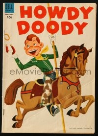 8x444 HOWDY DOODY SHOW #27 comic book 1954 cover art of him with magnet on carousel horse!