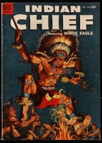 8x368 INDIAN CHIEF #16 comic book 1954 cool Native American Indian cover art of White Eagle!