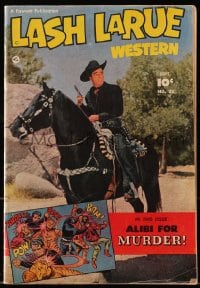 8x370 LASH LA RUE #32 comic book 1952 Alibi For Murder, great cover portrait on his horse!