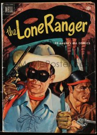 8x383 LONE RANGER #37 comic book 1951 painted cover art of him & Tonto both with their guns drawn!