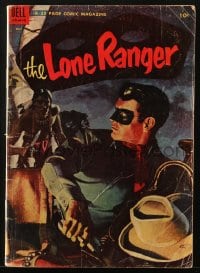 8x388 LONE RANGER #71 comic book 1954 painted cover art of him attacked by Native American Indian!