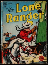 8x391 LONE RANGER #8 comic book 1949 great cover art of him leaping to train from Silver's back!