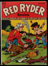 8x405 RED RYDER #63 comic book 1948 great cover art of him cooking with Native American Indian!