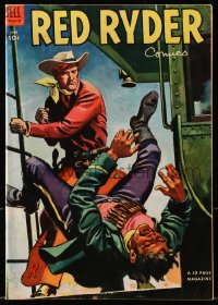 8x398 RED RYDER #119 comic book 1953 great cover art of him punching bad guy on train!