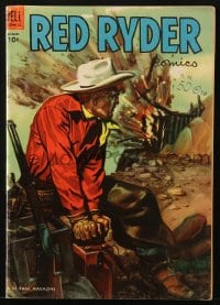 8x400 RED RYDER #121 comic book 1953 great cover art of the cowboy hero detonating dynamite!