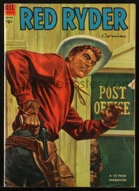 8x401 RED RYDER #126 comic book 1953 cover art of him drawing his gun in front of post office!