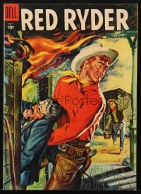 8x404 RED RYDER #142 comic book 1955 great cover art of him rescuing man from a burning building!