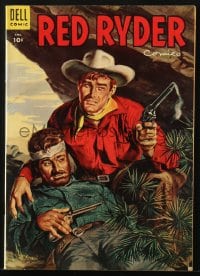 8x403 RED RYDER #141 comic book 1955 cover art of him protecting his wounded friend!