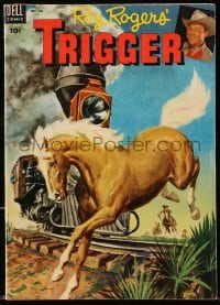 8x374 ROY ROGERS' TRIGGER #11 comic book 1954 great cover art of Trigger jumping past a speeding train!