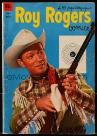 8x413 ROY ROGERS #64 comic book 1953 great cover portrait of him holding rifle by practice target!