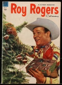 8x418 ROY ROGERS #73 comic book 1953 great cover portrait of him decorated a Christmas tree!