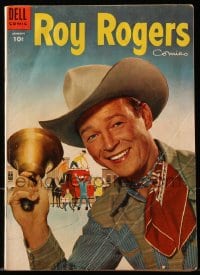 8x421 ROY ROGERS #85 comic book 1955 great cover portrait of him ringing the dinner bell!