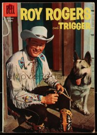 8x425 ROY ROGERS #95 comic book 1955 great cover portrait of him with cool German Shepherd dog!