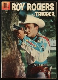 8x406 ROY ROGERS #104 comic book 1956 great cover image of the famous cowboy aiming his rifle!
