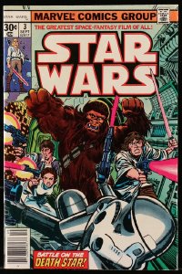 8x338 STAR WARS vol 1 no 3 comic book September 1977 Battle on the Death Star, cool art!