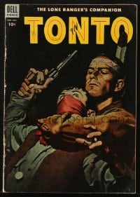 8x427 TONTO #16 comic book 1954 great cover image of The Lone Ranger's Companion fighting bad guy!