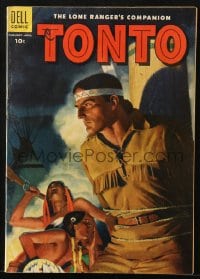 8x428 TONTO #18 comic book 1955 great cover image of The Lone Ranger's Companion tied up!
