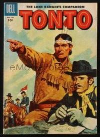 8x432 TONTO #21 comic book 1956 great cover image of The Lone Ranger's Companion with soldier!
