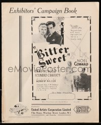 8x008 BITTER SWEET English pressbook 1933 Anna Neagle, Fernand Gravey, from Noel Coward play!