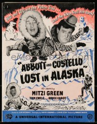 8x030 LOST IN ALASKA English pressbook 1952 Bud Abbott & Lou Costello hit the Yukon Trail!