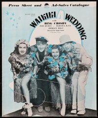 8x049 WAIKIKI WEDDING English pressbook 1937 great art of Martha Raye & Bing Crosby in Hawaii!