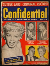 8x689 CONFIDENTIAL magazine September 1955 the real reason behind Marilyn Monroe's divorce!