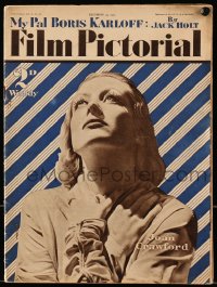 8x701 FILM PICTORIAL English magazine December 24, 1932 Joan Crawford, My Pal Boris Karloff!