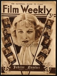 8x704 FILM WEEKLY English magazine May 3, 1935 Ginger Rogers, Charlie Chaplin, Jean Harlow & more!