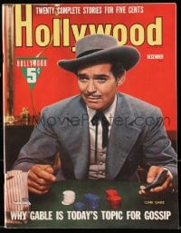 8x838 HOLLYWOOD magazine December 1941 great cover portrait of gambling cowboy Clark Gable!