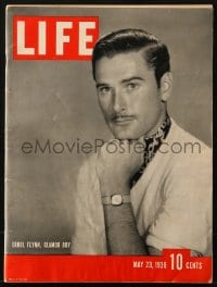 8x842 LIFE MAGAZINE magazine May 23, 1938 great cover portrait of Errol Flynn, Glamor Boy!