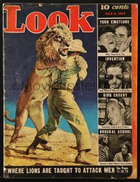 8x715 LOOK vol 1 no 10 magazine July 6, 1937 where lions are taught to attack men!