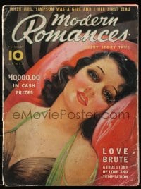 8x725 MODERN ROMANCES magazine February 1937 great sexy cover art by Earl Christy!