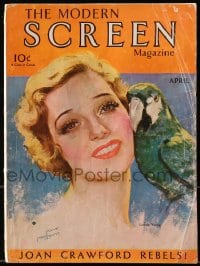 8x856 MODERN SCREEN magazine April 1931 great cover art of pretty young Loretta Young!