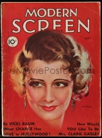 8x858 MODERN SCREEN magazine May 1932 great cover art of pretty Irene Dunne!