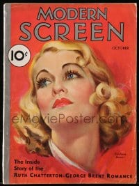 8x860 MODERN SCREEN magazine October 1932 great cover art of pretty Constance Bennett!