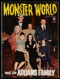 8x730 MONSTER WORLD #9 magazine July 1966 great cover portrait of The Addams Family, Famous Monsters