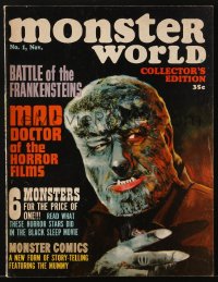 8x727 MONSTER WORLD vol 1 no 1 magazine November 1964 great Wolfman cover art, very first issue!