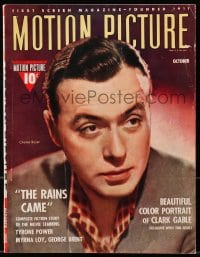 8x900 MOTION PICTURE magazine October 1939 great cover portrait of Charles Boyer!