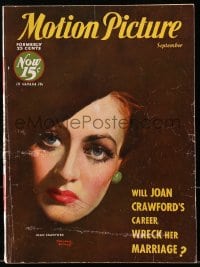 8x895 MOTION PICTURE magazine September 1932 great cover art of Joan Crawford by Marland Stone!