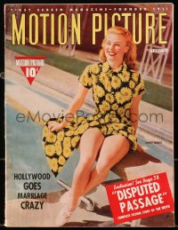 8x899 MOTION PICTURE magazine September 1939 great cover portrait of Ginger Rogers by pool!