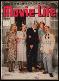 8x739 MOVIE LIFE magazine January 1940 great cover portrait of Mickey Rooney & the Hardy Family!