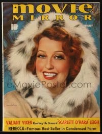 8x743 MOVIE MIRROR magazine February 1940 great cover portrait of Jeanette MacDonald by Duval!