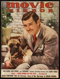 8x742 MOVIE MIRROR magazine November 1939 great cover portrait of Clark Gable & his dog by Duval!