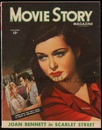 8x918 MOVIE STORY magazine December 1945 sexy cover portrait of Joan Bennett in Scarlet Street!